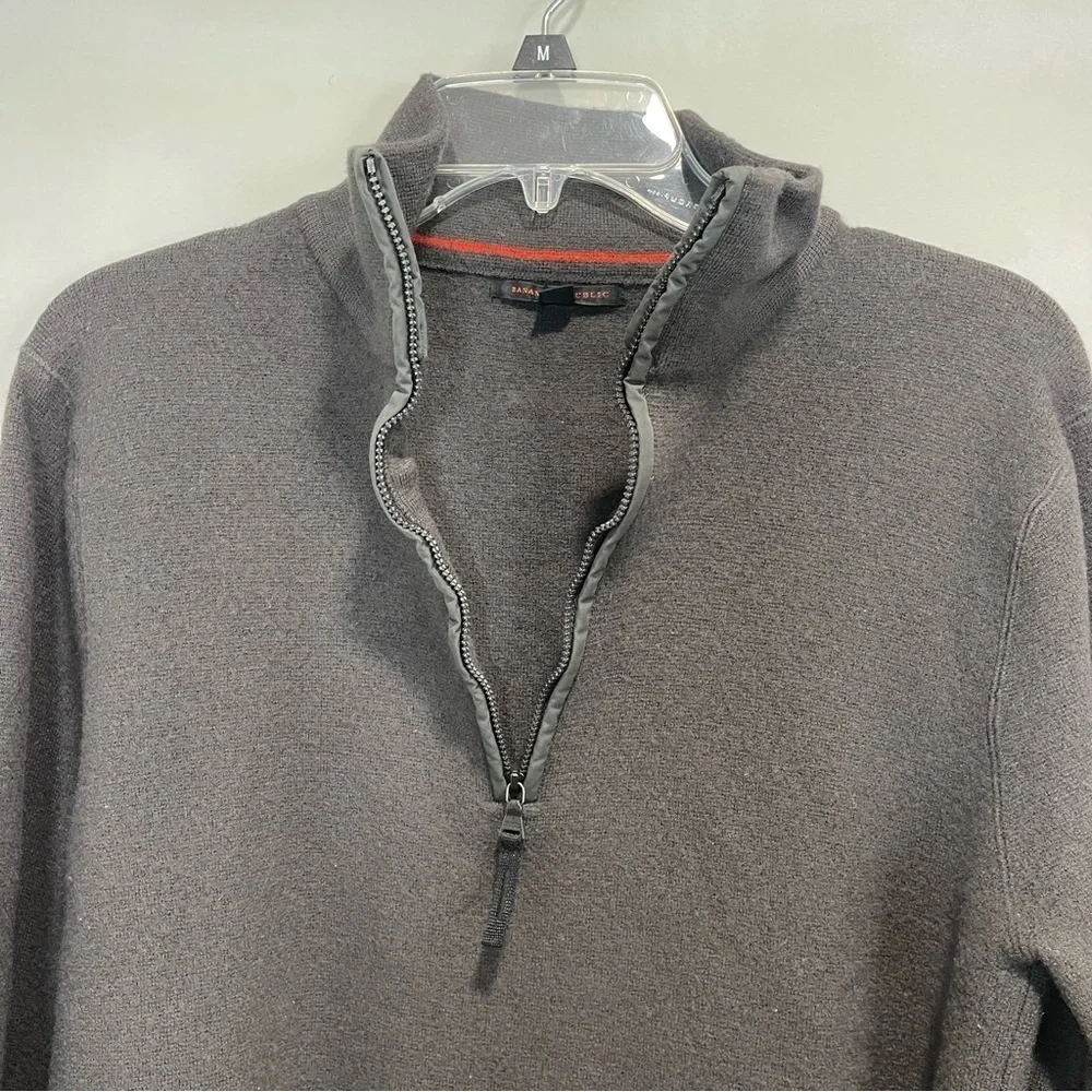Banana Republic Merino Half Zip Sweater Dark Grey Men size Large